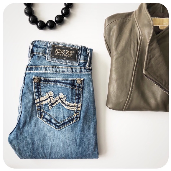 Miss Me Denim - {{ Miss Me }} Bootcut Modest Bling Light Wash Jean